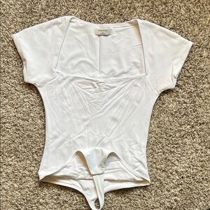 Babaton Aritzia Classic White Bodysuit